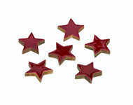 Stars, mango wood, red, box 6 pcs (SALE)|Ego Dekor