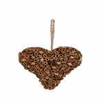 Cinnamon heart pendant, brown, dia. 14cm|Ego Decor