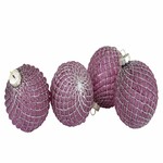 Glitter ball decoration, cushions, 7.5 cm, purple, set of 4 pieces!|Ego Dekor