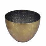 Gold bowl with black interior, 20 cm, gold patina|Ego Dekor