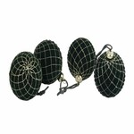 Glitter ball decoration, velvet cushions+leather strap, 8cm, green, set of 4 pieces!|Ego Dekor