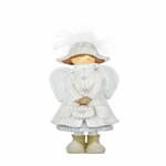 Angel with coat, with handbag, 23 cm, white|Ego Dekor