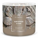 Candle 0.41 KG BURLWOOD AND OAK, aromatic in a jar, 3 wicks|Goose Creek