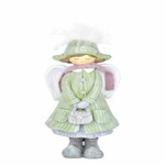 Angel with coat, with handbag, 23 cm, green|Ego Dekor