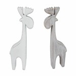 Reindeer decoration, wooden, 20cm, white/brown, package contains 2 pieces!|Ego Dekor