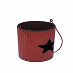 Candlestick lantern STAR, 14cm, red|Ego Dekor