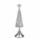 Decoration tree on a base with a star, 38 cm, grey/white|Ego Dekor