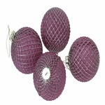 Glitter ball decoration, cushions, 10 cm, purple, set of 4 pieces!|Ego Dekor