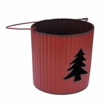 Candlestick lantern TREE, 19cm, red|Ego Dekor