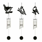 Chime with a bird, black, package contains 3 pieces!|Esschert Design