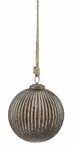 Hanging glass ball, grey/silver, dia. 17cm (SALE)|Ego Decor