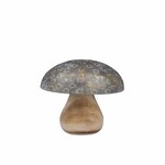 Decoration MUSHROOM, metal/wood, 12 cm, gray|gold patina|Ego Dekor