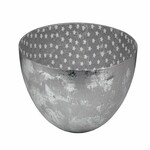 Silver bowl with gray interior, 20 cm, white|Ego Dekor