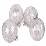 Glitter ball decoration, strips 9 cm, pink, set of 4 pieces!|Ego Dekor