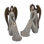 Angel Bea, sitting, 15 cm, brown/gold, package contains 2 pieces!|Ego Dekor