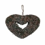 Heart curtain, grass/glitter, black, 23cm|Ego Dekor