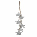 The garland with the package contains 6 pieces with stars, gray with a white star|Ego Dekor