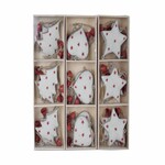 Heart/tree/star curtain, 6 pcs/box, white, 22.5x2.5x8cm, package contains 2 pieces!|Ego Dekor