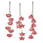 Heart/tree/star garland, red, 6x51x1cm, package contains 2 pieces!|Ego Dekor