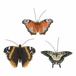 Butterfly wall-mounted OUTDOOR, butterfly(no.1)/black-yellow(no.2)/grey(no.3), 12cm|Esschert Design