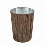 Cover for the PINE BARK flower pot with zinc, round, 19x15x0cm, pc|Ego Dekor