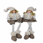 Decoration girl and boy with stripes, sitting, white/natural, 23x68x21cm, package contains 2 pieces!|Ego Dekor