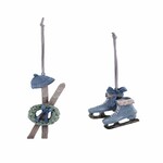 Ski and skate hanger, grey/blue, 7x10x3.5cm, package contains 2 pieces!|Ego Dekor