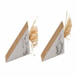 Holzmöhre mit Hasen, Bast, weiß/grau, 2sort., 24x2.5x7.cm, the package contains 2 pieces! (SALE)|Ego Decor