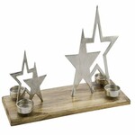 Wooden candlestick Stars, 4 candlesticks, 53x11x27cm (SALE)|Ego Dekor