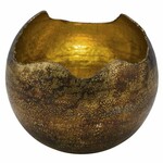 BOWL candlestick, copper|golden, 25x22cm * (SALE)|Ego Dekor