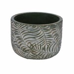 Fern flower pot cover, green/gold/white, 13.7x13.7x12.3c (SALE)|Ego Dekor