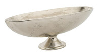 Elongated bowl on a leg, silver, 68x21x22cm (SALE)|Ego Dekor