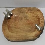 Oval bowl with birds, mango tree, natural, 40x26x4cm (SALE)|Ego Dekor