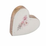 Dekorácia srdca Romantic, mango, prírodná/ružová/biela, 14,5x3,2x15cm (DOPREDAJ)|Ego Dekor
