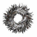 Wreath of feathers, silver, dia. 45cm|Ego Decor