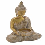 Dekorace Buddha sedící, zlatá,16,5x11,5x26cm (DOPRODEJ)|Ego Dekor