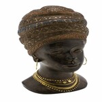 Decoration African woman, brown and gold, 11x13x23cm (SALE)|Ego Dekor
