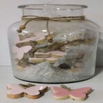 Container with 32 pcs mango butterflies, pink/white, 20x15x15xm, package contains 2 pieces! (SALE)|Ego Decor