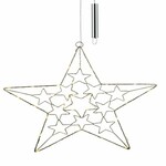 LED hanging star, 30 LEDs, AA battery, gold, 50x118cm|Ego Dekor