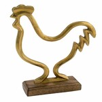 Decoration on the base Rooster, gold, 20x5.4x25cm (SALE)|Ego Dekor