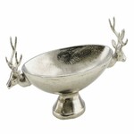 Decorative bowl DEER, oval, Alu, silver, 18x46x15cm * (SALE)|Ego Dekor