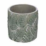 Flower pot FERN, cement, green/grey, 14x14x13cm (SALE)|Ego Dekor