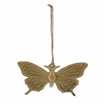 Záves Motýľ, zlatá, 10,7x0,6x7,9cm (DOPREDAJ)|Ego Dekor