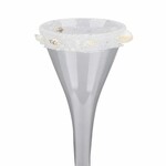 Glass candle holder with shells, clear, 6x6x24cm (SALE)|Ego Dekor