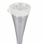 Glass candle holder with shells, clear, 6x6x16cm (SALE)|Ego Dekor