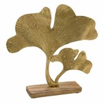 Dekorace na podstavci Ginko, zlatá, 16,7x5,2x20,3cm (DOPRODEJ)|Ego Dekor