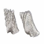 Decoration Shell, silver, 9x6.5x6cm, package contains 2 pieces! (SALE)|Ego Decor