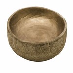 Round wooden bowl, gold, 35x10cm|Ego Dekor