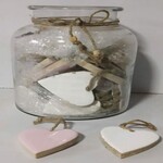 Container with 32 mango hearts, pink/white, 20x15x15cm, package contains 2 pieces! (SALE)|Ego Decor