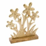 Decoration on the pedestal Flowers in the grass, gold, 18.5x5x21cm (SALE)|Ego Dekor
